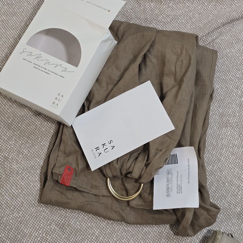 Sakura Bloom Linen Ring Sling - Clay
